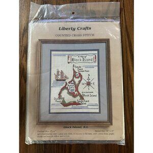 RARE Liberty Crafts Counted Cross Stitch Block Island,‎ Rhode Island